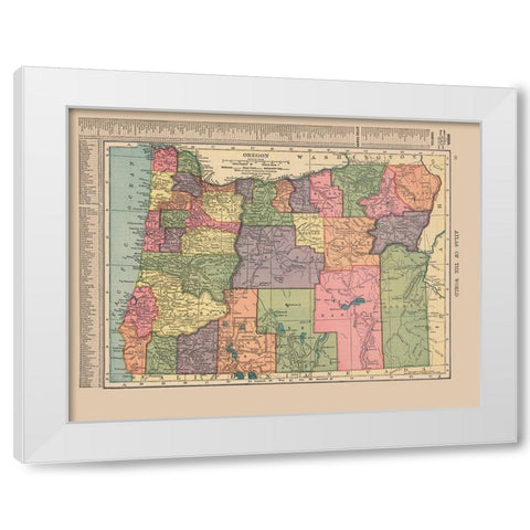 Oregon - Hammond 1910 White Modern Wood Framed Art Print by Hammond