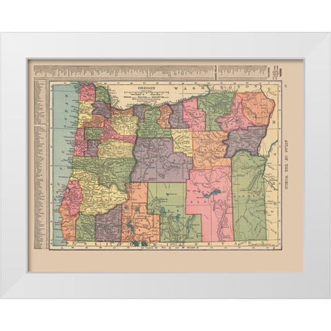Oregon - Hammond 1910 White Modern Wood Framed Art Print by Hammond