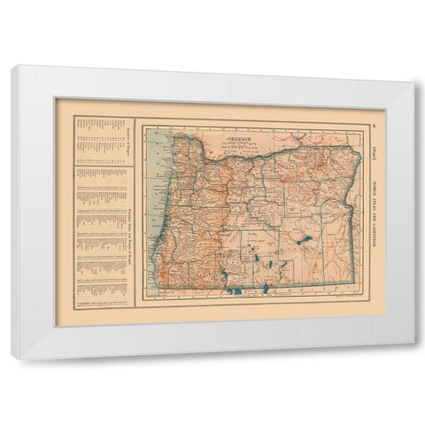 Oregon - Reynold 1921 White Modern Wood Framed Art Print by Reynold