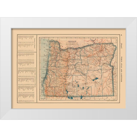Oregon - Reynold 1921 White Modern Wood Framed Art Print by Reynold