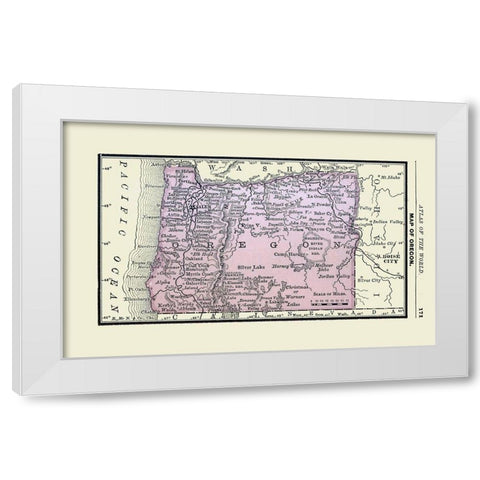 Oregon - Alden 1886 White Modern Wood Framed Art Print by Alden