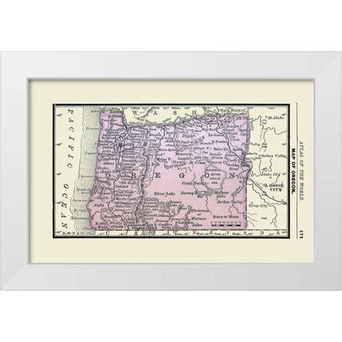 Oregon - Alden 1886 White Modern Wood Framed Art Print by Alden
