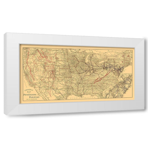 Pennsylvania Railroad - Allen 1893 White Modern Wood Framed Art Print by Allen