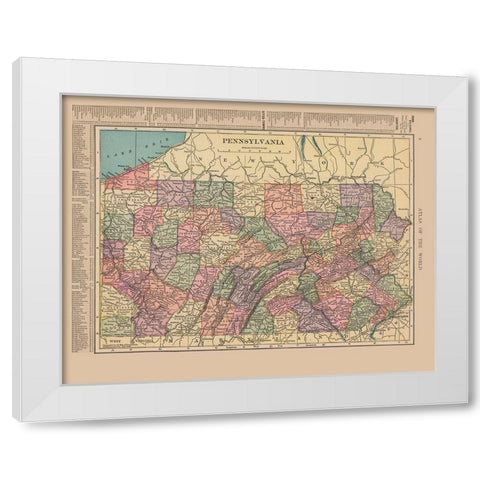 Pennsylvania - Hammond 1910 White Modern Wood Framed Art Print by Hammond