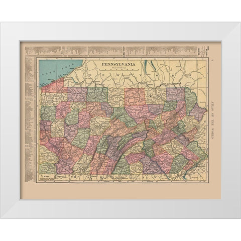 Pennsylvania - Hammond 1910 White Modern Wood Framed Art Print by Hammond