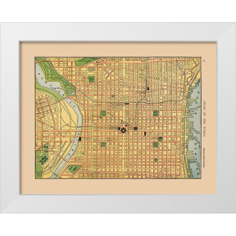 Philadelphia Pennsylvania - Hammond 1910 White Modern Wood Framed Art Print by Hammond