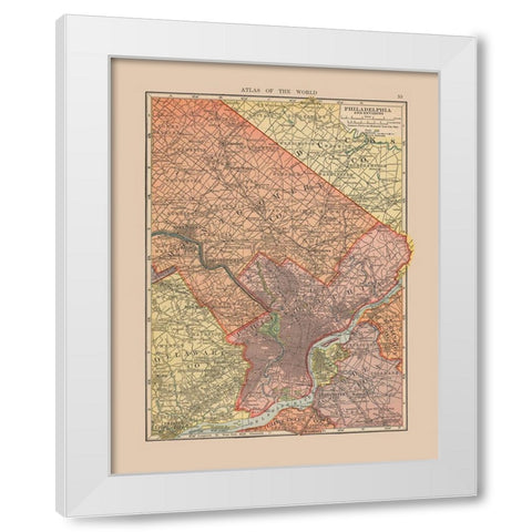 Philadelphia Pennsylvania - Hammond 1910 White Modern Wood Framed Art Print by Hammond
