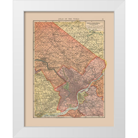 Philadelphia Pennsylvania - Hammond 1910 White Modern Wood Framed Art Print by Hammond