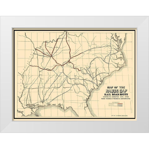 Rabun Gap Railroad - Keenan 1850 White Modern Wood Framed Art Print by Keenan