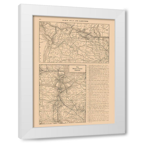 Illinois Central Railroad - Reynold 1921 White Modern Wood Framed Art Print by Reynold