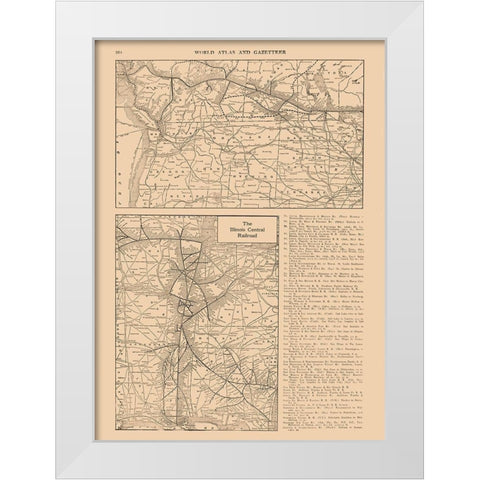Illinois Central Railroad - Reynold 1921 White Modern Wood Framed Art Print by Reynold