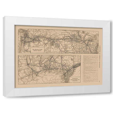 Northern Pacific, Pennsylvania White Modern Wood Framed Art Print by Reynold