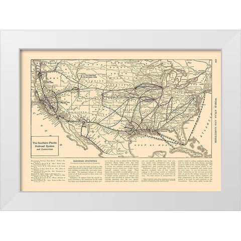 Southern Pacific Railroad - Reynold 1921 White Modern Wood Framed Art Print by Reynold