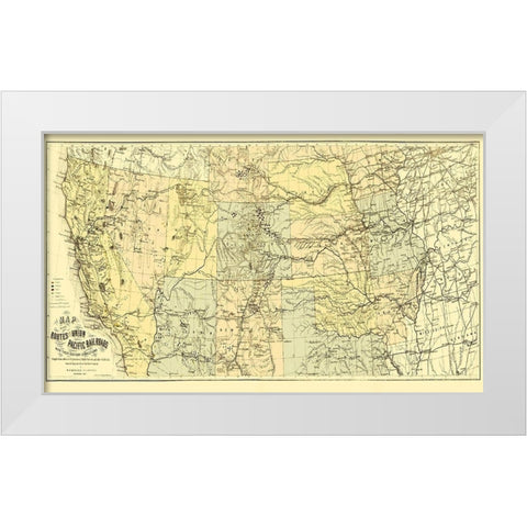 Union Pacific with Eastern Connections 1867 White Modern Wood Framed Art Print by Keeler