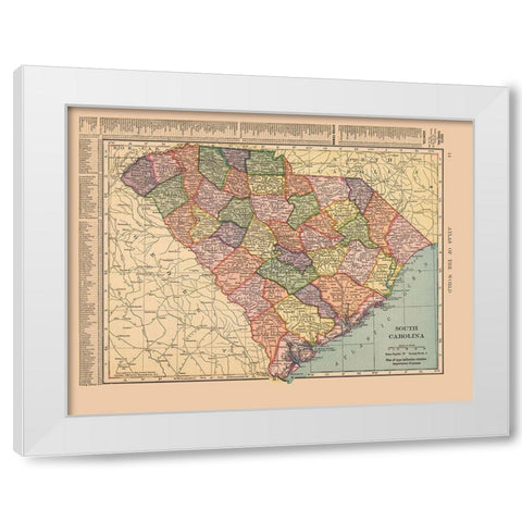South Carolina - Hammond 1910 White Modern Wood Framed Art Print by Hammond