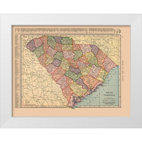 South Carolina - Hammond 1910 White Modern Wood Framed Art Print by Hammond