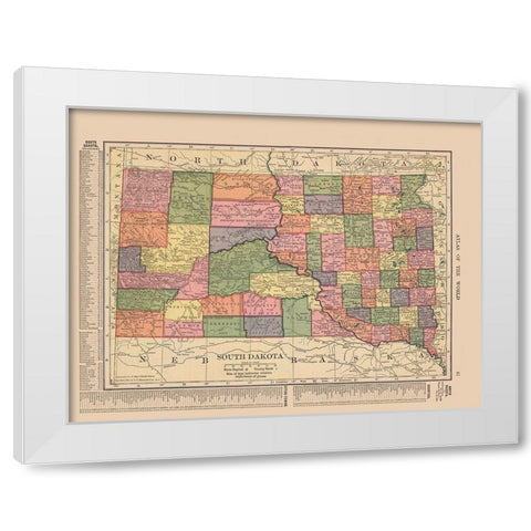 South Dakota - Hammond 1910 White Modern Wood Framed Art Print by Hammond