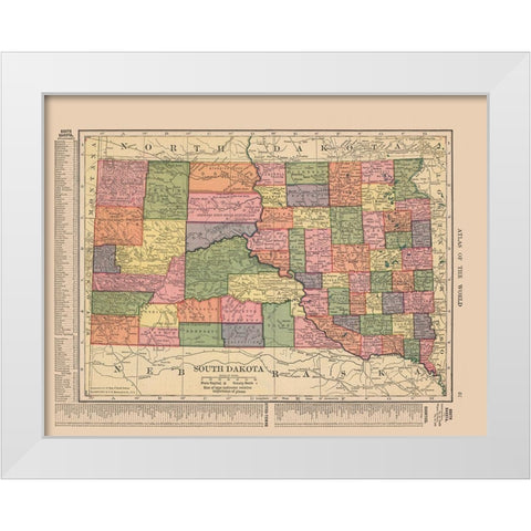 South Dakota - Hammond 1910 White Modern Wood Framed Art Print by Hammond