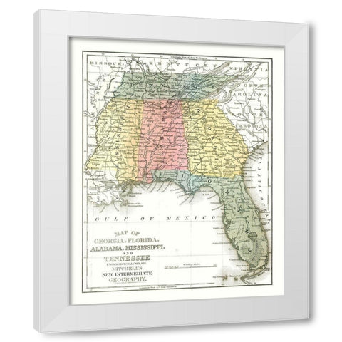 South East Coast - Mitchell 1869 White Modern Wood Framed Art Print by Mitchell