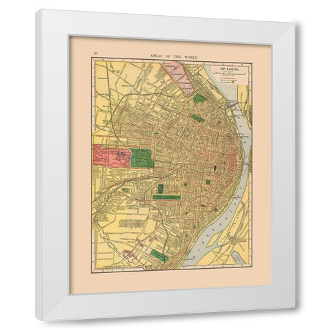Saint Louis Missouri - Hammond 1910 White Modern Wood Framed Art Print by Hammond