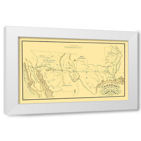 New Orleans, Opelousas and Great Western 1853 White Modern Wood Framed Art Print by Theuret