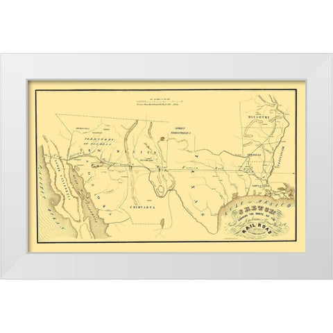 New Orleans, Opelousas and Great Western 1853 White Modern Wood Framed Art Print by Theuret