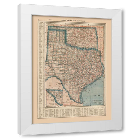 Texas - Reynold 1921 White Modern Wood Framed Art Print by Reynold