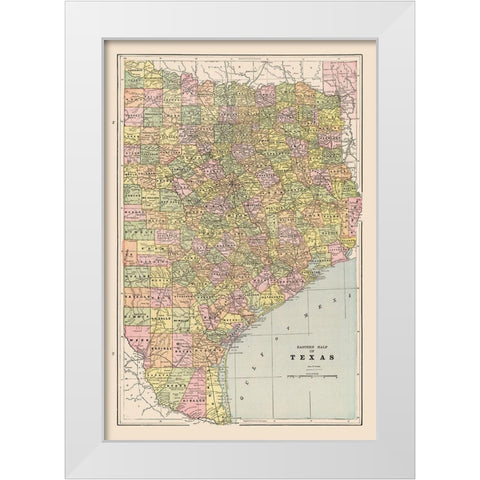 Eastern Texas - Cram 1892 White Modern Wood Framed Art Print by Cram