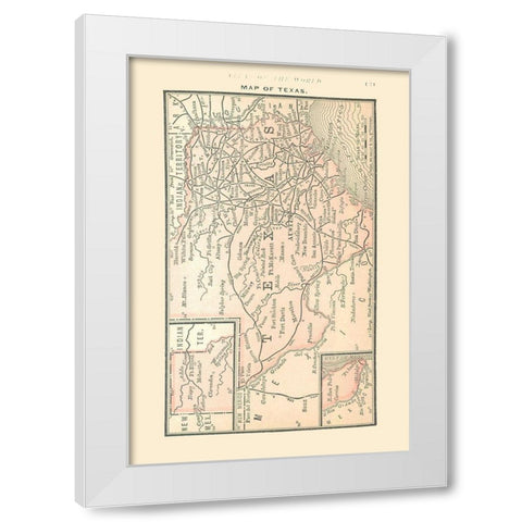 Texas - Alden 1886 White Modern Wood Framed Art Print by Alden