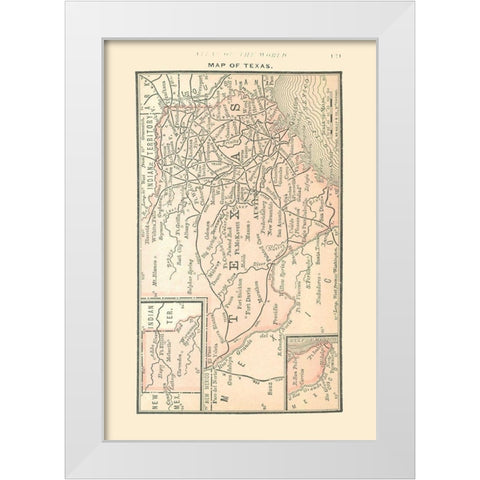 Texas - Alden 1886 White Modern Wood Framed Art Print by Alden