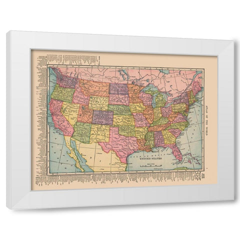 United States - Hammond 1910 White Modern Wood Framed Art Print by Hammond