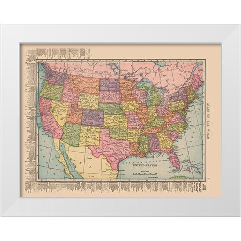 United States - Hammond 1910 White Modern Wood Framed Art Print by Hammond