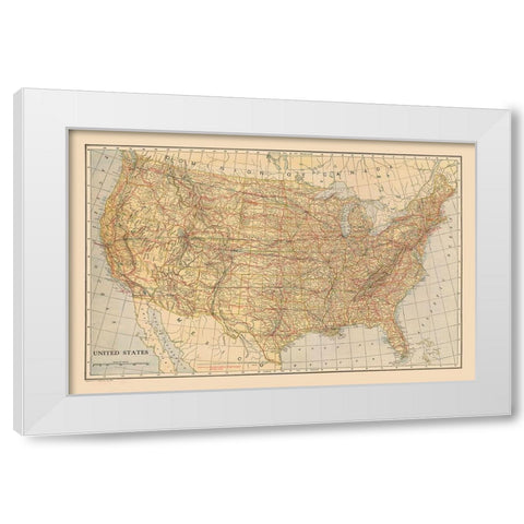 United States - Reynold 1921 White Modern Wood Framed Art Print by Reynold