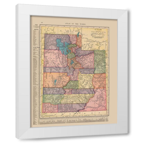 Utah - Hammond 1910 White Modern Wood Framed Art Print by Hammond