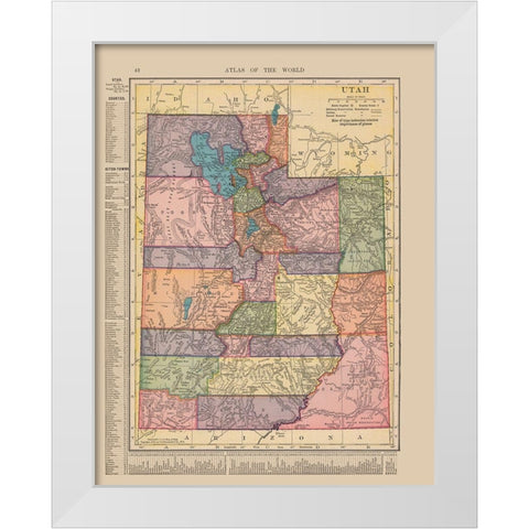 Utah - Hammond 1910 White Modern Wood Framed Art Print by Hammond
