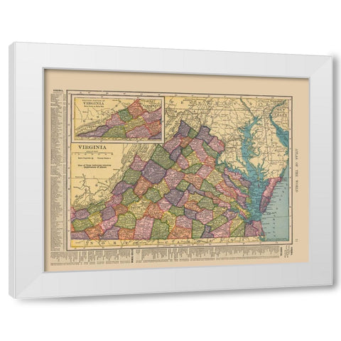 Virginia - Hammond 1910 White Modern Wood Framed Art Print by Hammond