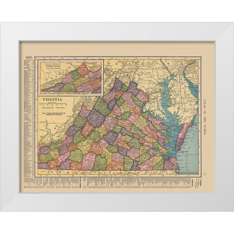 Virginia - Hammond 1910 White Modern Wood Framed Art Print by Hammond