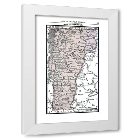 Vermont - Alden 1886 White Modern Wood Framed Art Print by Alden