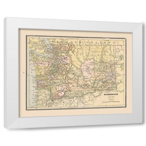 Washington, United States - Cram 1888 White Modern Wood Framed Art Print by Cram