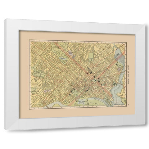 Washington DC - Hammond 1910 White Modern Wood Framed Art Print by Hammond