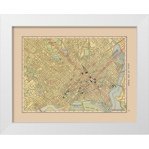 Washington DC - Hammond 1910 White Modern Wood Framed Art Print by Hammond