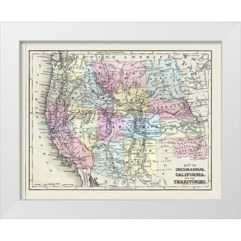 Western United States - Mitchell 1877 White Modern Wood Framed Art Print by Mitchell