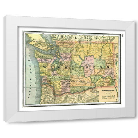 Washington - Johnson 1888 White Modern Wood Framed Art Print by Johnson
