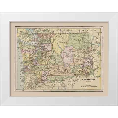 Washington - Cram 1892 White Modern Wood Framed Art Print by Cram