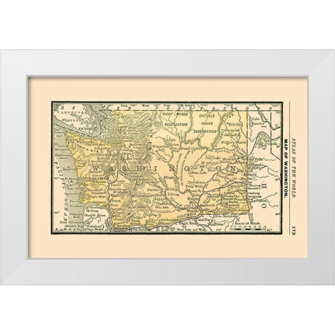Washington - Alden 1886 White Modern Wood Framed Art Print by Alden