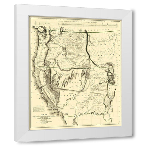 Oregon, Upper California - Weber 1848 White Modern Wood Framed Art Print by Weber