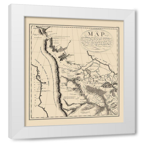 Western North America - Collot 1796 White Modern Wood Framed Art Print by Collot