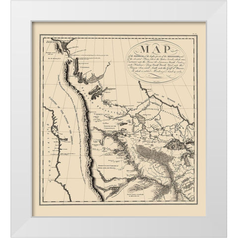 Western North America - Collot 1796 White Modern Wood Framed Art Print by Collot