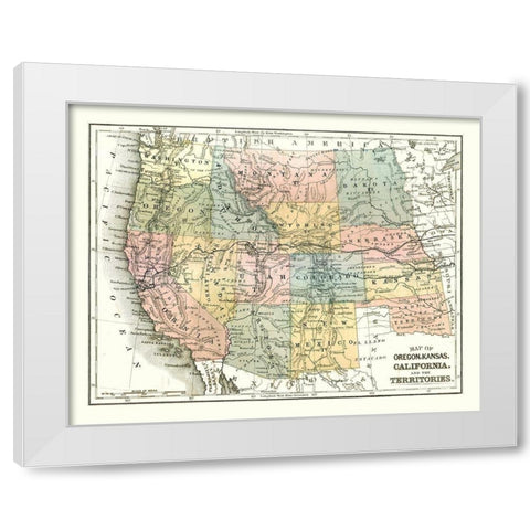 West United States - Mitchell 1869 White Modern Wood Framed Art Print by Mitchell