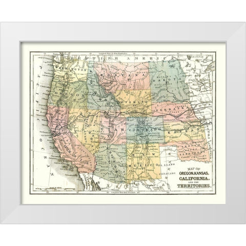 West United States - Mitchell 1869 White Modern Wood Framed Art Print by Mitchell
